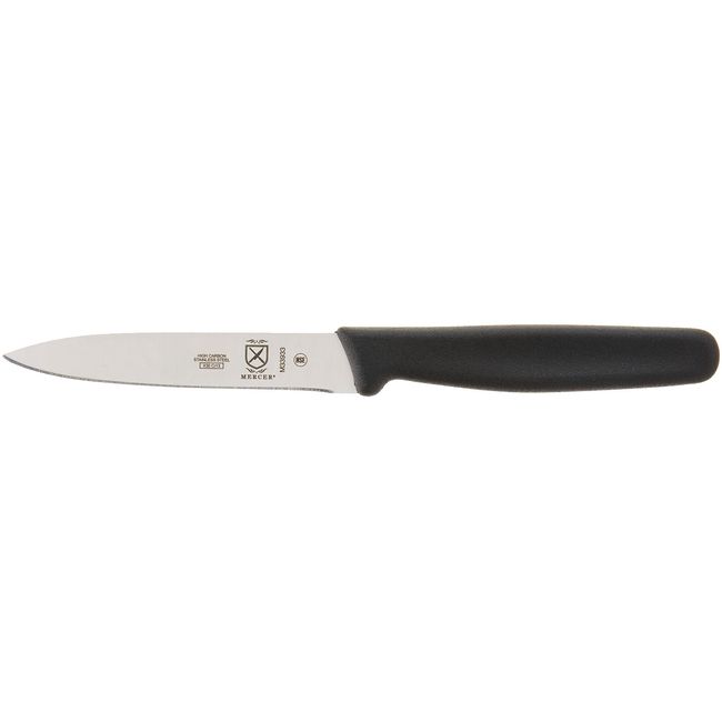 Mercer Culinary Bar Knife,Black, 4” Plain Edge, Pointed Tip