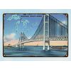 stone kitchen plaques Mackinac Straits Bridge metal tin sign