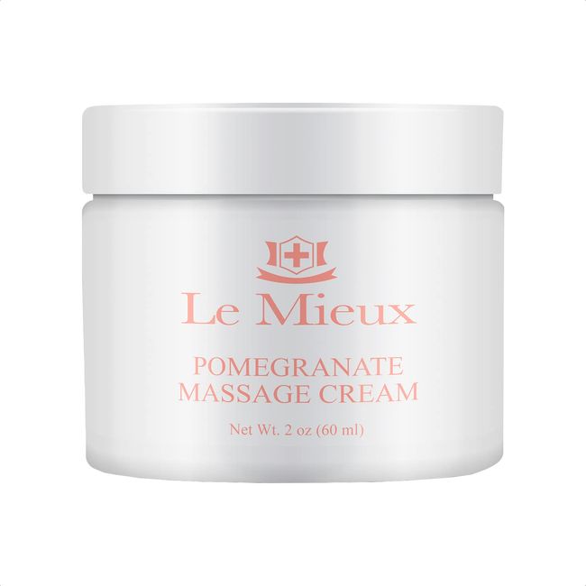 Le Mieux Pomegranate Massage Cream - Aromatic Moisturizing Neck & Face Massage Cream with Algae, Hyaluronic Acid & Botanical Oils, No Parabens or Sulfates (2 oz / 60 ml)