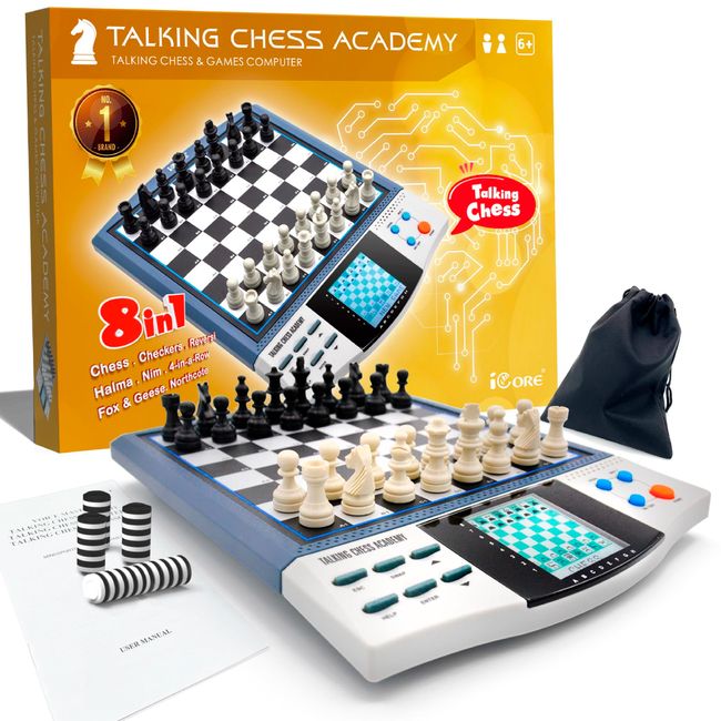 iCore Electronic Chess Set - Develop Thinking Chess Set for Kids, Memory Electronic Chess Board - Talking Coach 30 Skill Levels Beginners & Adults