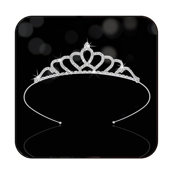 Kilshye Silver Tiara Girls Rhinestone Tiaras and Crowns Princess Birthday Crown Crystal Party Hair Accessories for Kids (A)