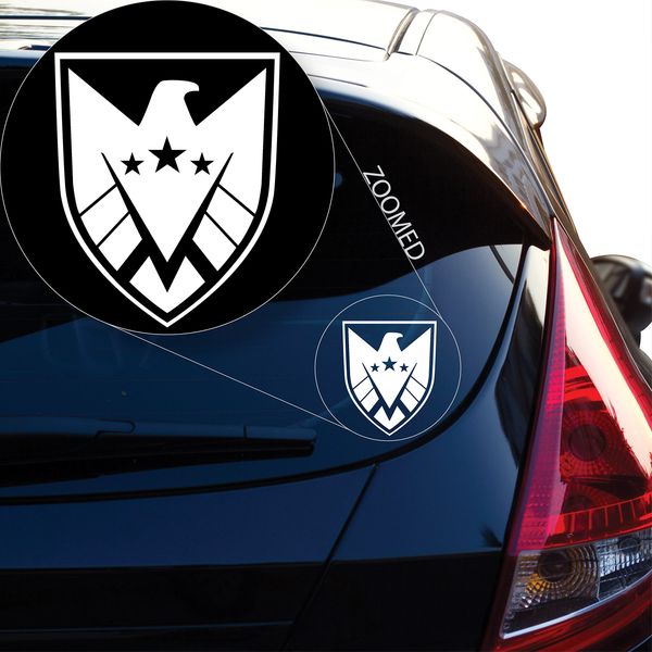Yoonek Graphics Shield Shield Agent Vinyl Decal Sticker # 831 (6" x 4.9", White)