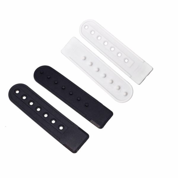 Dorytop 2 Pairs Snapback Strap Repair Fasteners Buckle Extender with 7 Holes Hats Caps Replacement Fastener Plastic Repair Snap Buckle Strap (Black,White)