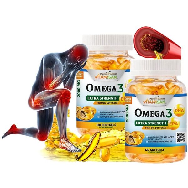 Omega 3 XL Energy Strength 240 Softgels Fatty Acids Vitamins Cholesterol EPA DHA
