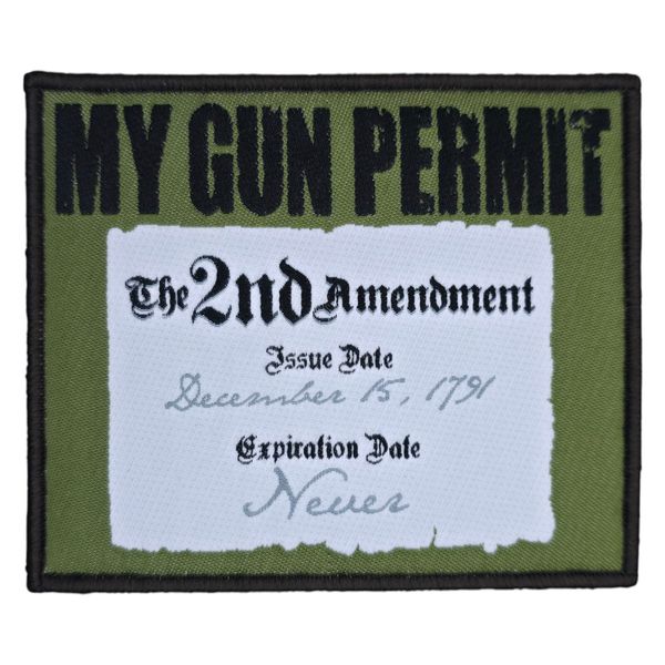MY GUN PERMIT 2ND AMENDMENT FOREST TACTICAL HOOK MORALE PATCH