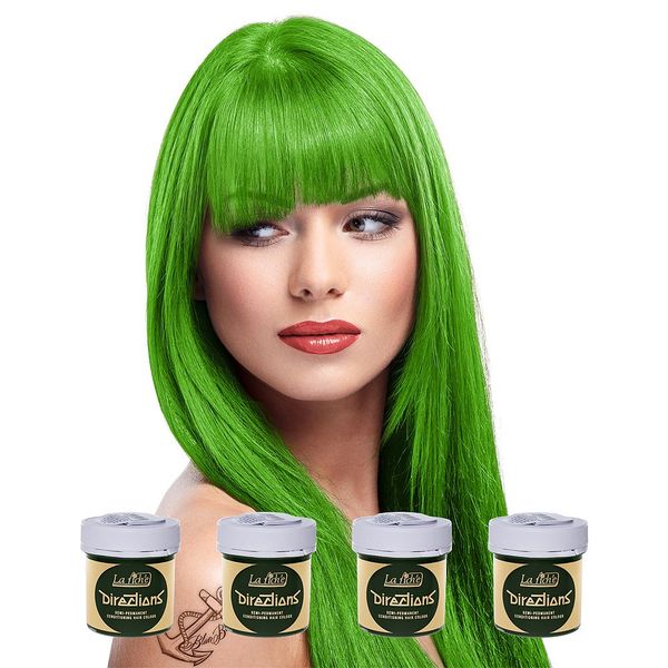 La Riche Directions Semi-Permanent Hair Dye - Intense Colour - Pack of 4 Spring Green - Green