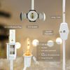 2 Pack Accessory Cord with 2 C7 Led Light Bulb Candelabra-Base E12 Socket White