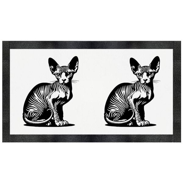'Sphynx Cat Sitting' Pet Feeding Mat (PM00029212)