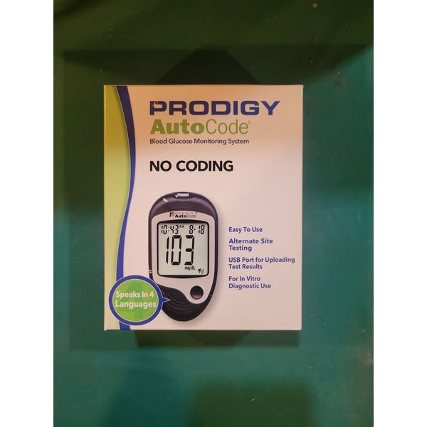 Prodigy AutoCode Talking Blood Glucose Monitoring Meter 4 Languages System