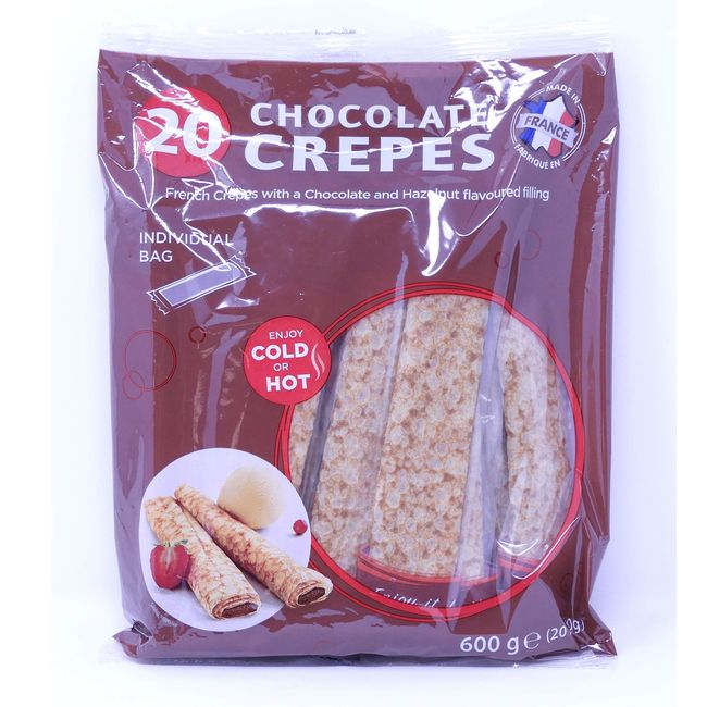 Chocolate Crepes that can be stored at room temperature, 20 pieces, Made in France