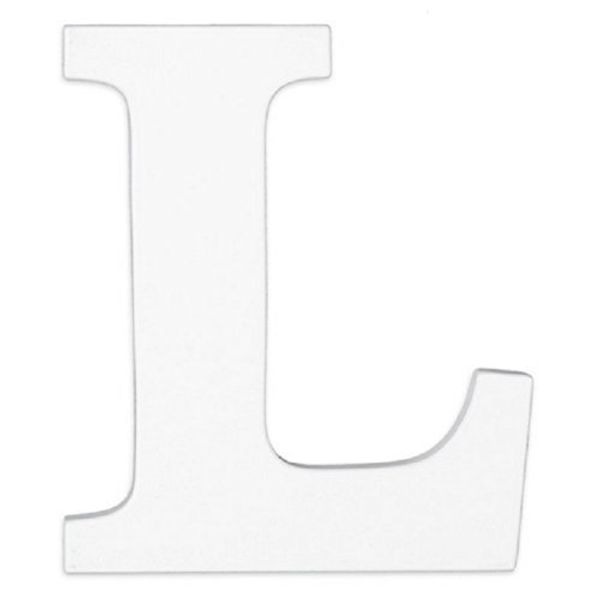 8-Inch Wall Hanging Wood Letter L White