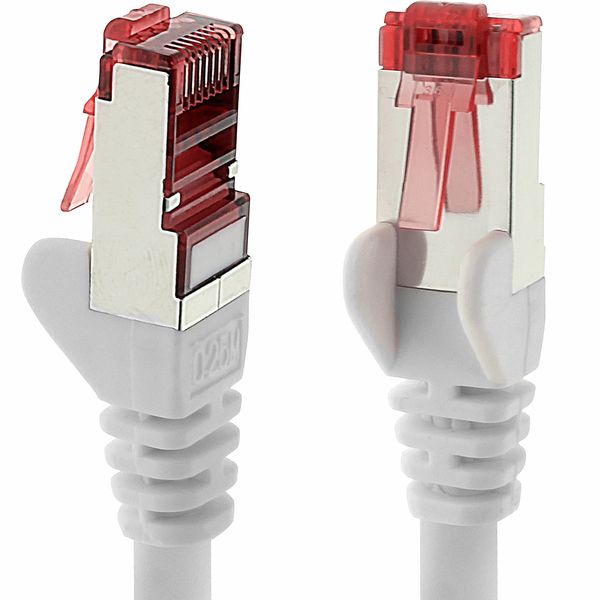1aTTack.de Cat6 network cable 1x 10m CAT6 - shielding SFTP - CAT.6 RJ45 patch cable Ethernet cable DSL LAN router switch modem patch panel - white - 1 piece