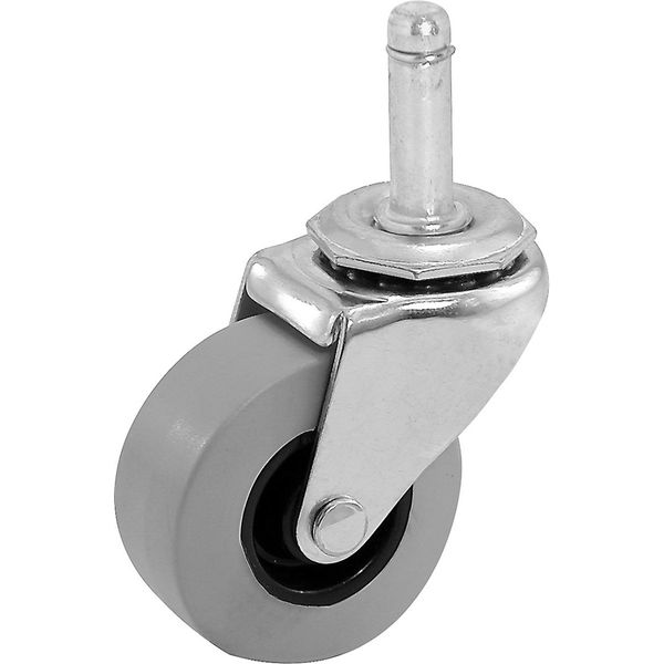 Shepherd Hardware 9790 2-Inch Swivel Stem Caster, Rubber Wheel, 7/16-Inch Stem Diameter, 125-lb Load Capacity,Grey , Gray