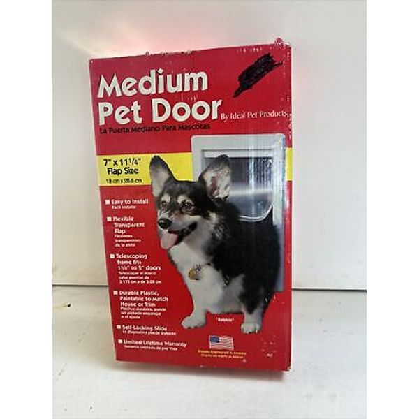 NEW Sealed Ideal Pet Products Plastic Pet Door Medium Flap Size 7" x 11 1/4"