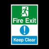 Fire Exit Keep Clear Plastic Sign - Fire/Emergency/Exit/Alarm/Push/Extinguisher (MISC13)