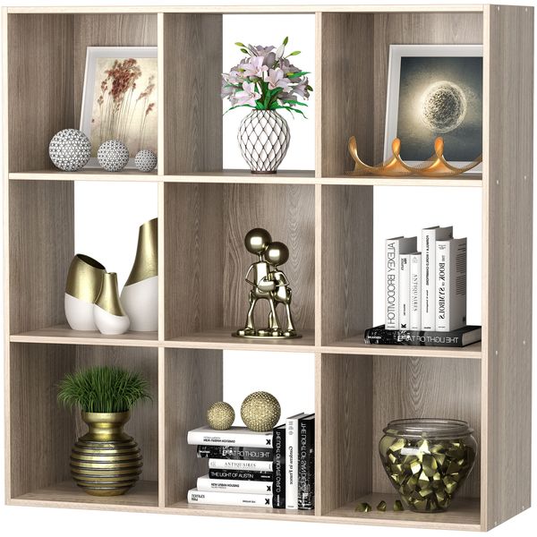 9 Cube Brown Storage Organizer Clothes Storage Bookshelf Toy Storage Cabinet 