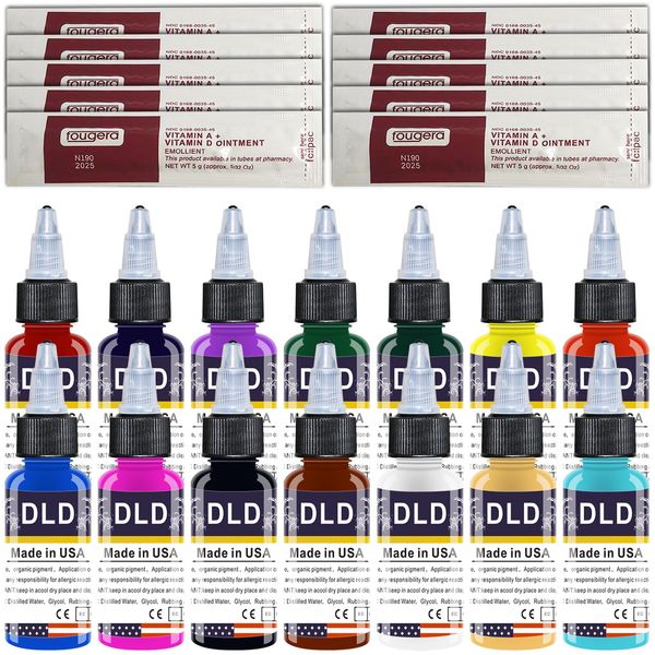 WANGYI 14Pcs Tattoo Farbe Set- Professional Tattoo Tinte Pigment Multi in One Tattoo Farbe Kit 30ml/Flasche Tattoo Ink | WYTKS-30-14