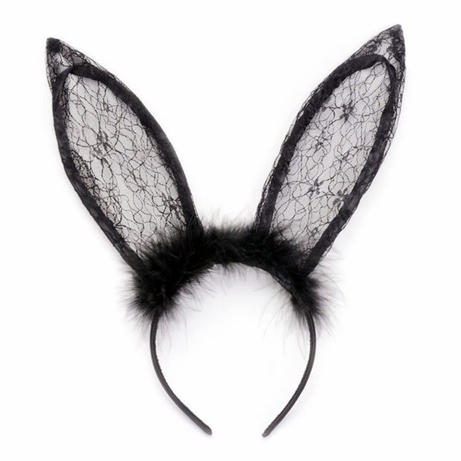 AVMBC Lace Hairband Lace Bunny Ear Headband Sexy Lace Rabbit Ear Hair Band Party Decoration Headdress Cosplay Headwear Costume Hair Accessories