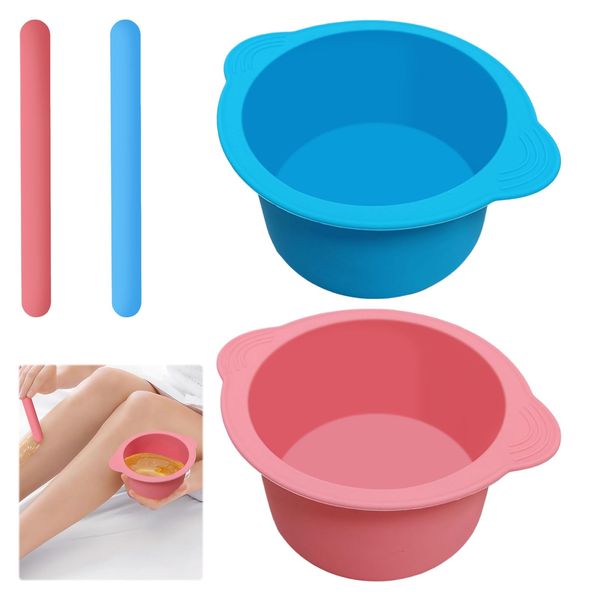 Silicone Waxing Bowl,2 PCS Silicone Wax Pot Insert,Wax Pot Silicone Insert Wax Pot Silicone Bowl Replacement,Silicone Wax Warmer Liner for Wax Warmer,Wax Melt Warmer Liner With 2PCS Silicone Spatulas