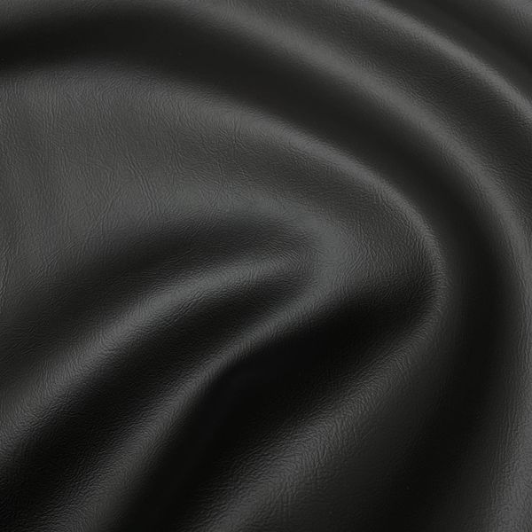 Black - Fire Retardant BS5852 Faux Leather Smooth Grain Vinyl Leatherette Sofa Cushion Upholstery Fabric - Sold by the metre