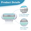 Venus Compatible 4-Pack Razor Heads, 3-Layer Refills, Smooth Shaving Performance (Blue)