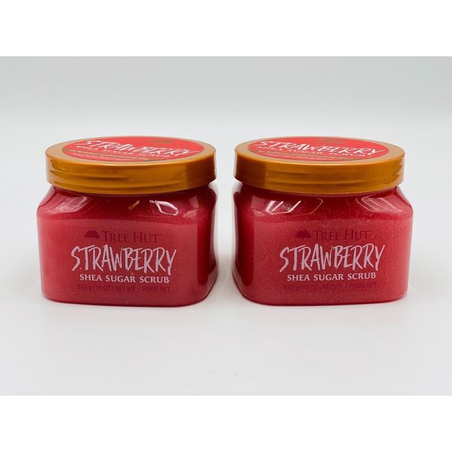 x2 Tree Hut Strawberry Shea Sugar Scrub, 18 oz