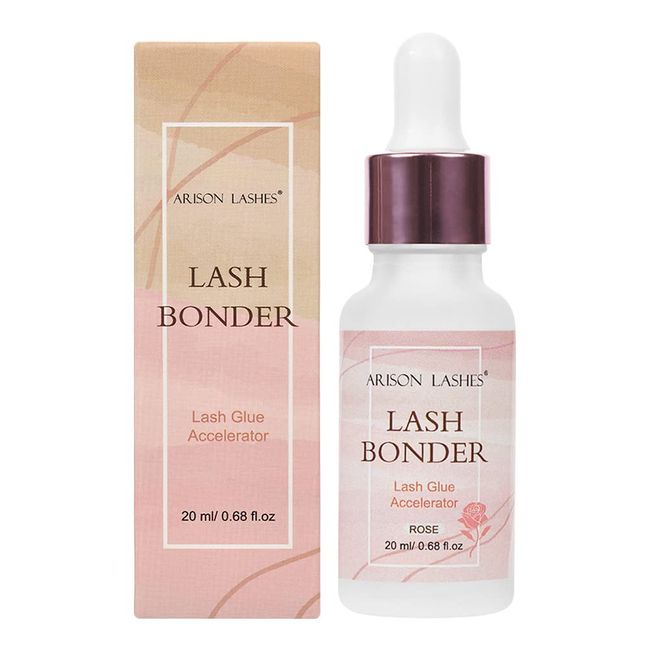 Arison Lash Bonder for Eyelash Extensions Super Bonder for Lash Extensions Lash Glue Accelerator Lash Sealant Waterproof Oil Proof Sealer Adhesive for Eyelash Extensions Longer Retention 20ml Rose