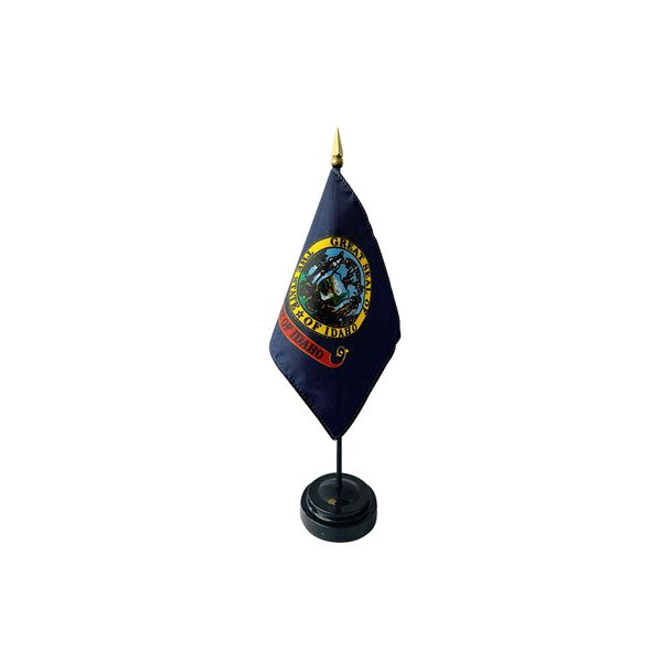 4x6" E-Gloss Idaho Stick Flag with Plastic Table Base - Qty 3