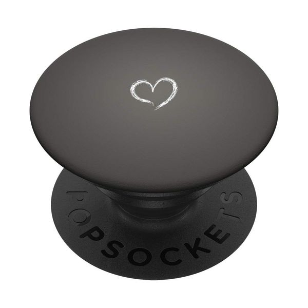 Cute Hand Drawn Minimalist Heart | Graphite Gradient Color PopSockets Swappable PopGrip