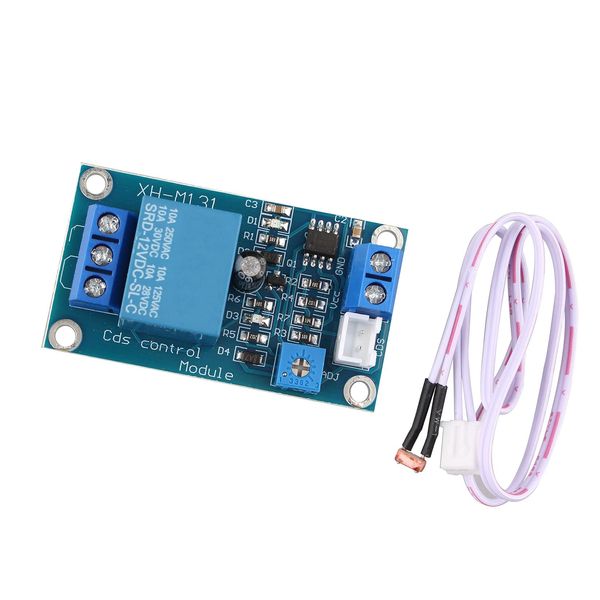 Jopto 12V Light Control Switch Photoresistor Relay Module Detection Sensor XH-M131 Brightness Automatic Control Module Light Control Relay Light Switch