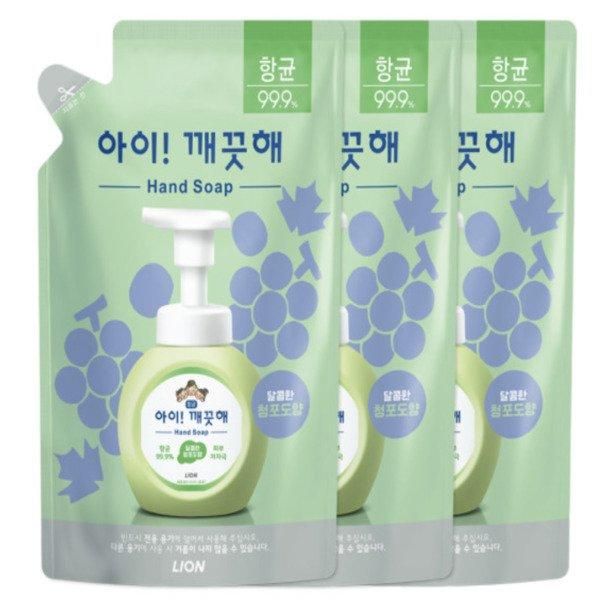 [Shinsegae Mall] Kids Clean Hand Sanitizer Large Capacity 450ml Refill Green Grape Flavor x 3 Pieces