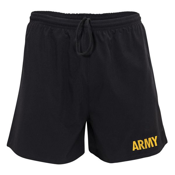 Rothco Army Physical Training Shorts, Black/Gold, 2XL