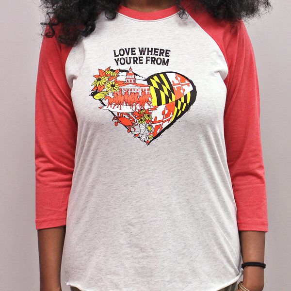 Love Where You're From (Red & White) / Baseball Jersey - X-Large / White