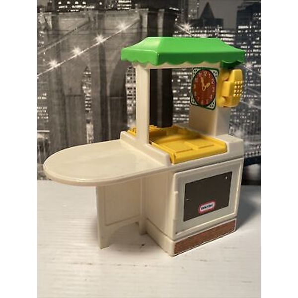 Vintage Little Tikes Toy Doll House Dollhouse Size MINI Kitchen Island Grill