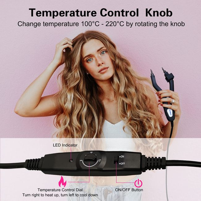 Pro Hair Extensions Tools Fusion Heat Iron Connector Wand Melting