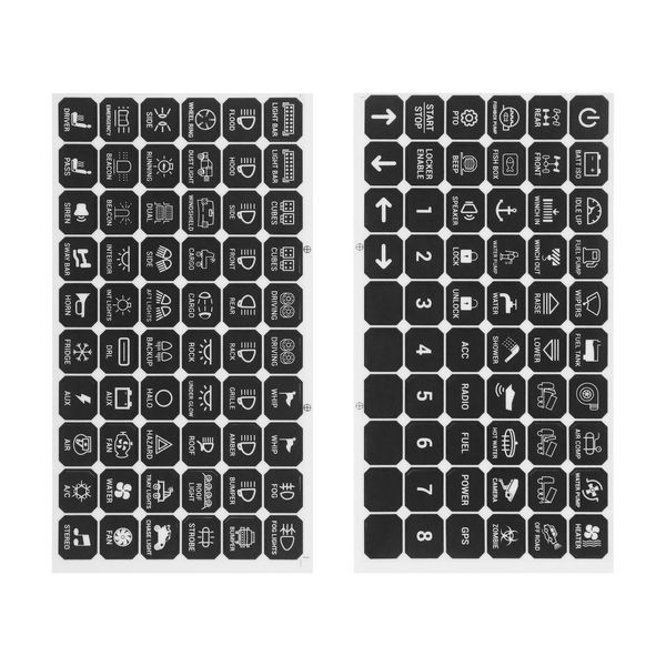 eMagTech 120pcs Switch Panel Small Stickers Switch Label Decal Multifunction Button Sticker for Cars Boats Trailers Compatible with Auxbeam Switch Panel BA80 GA80 BB80