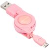 GREEN HOUSE Retractable Micro USB Charging Cable, Pink GH-UCRMB-PK