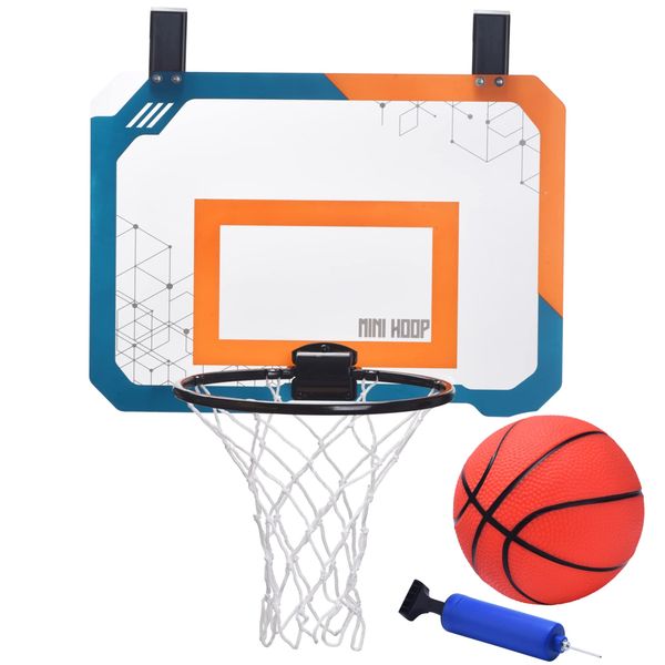 Mini Basketball Hoop Set – Foldable Basketball Hoops for Kids Age 3+ & Adults, Over The Door Indoor & Outdoor, Dorm Games, Room, Bedroom or Office - with Small Basketball Toy & Pump (Orange)