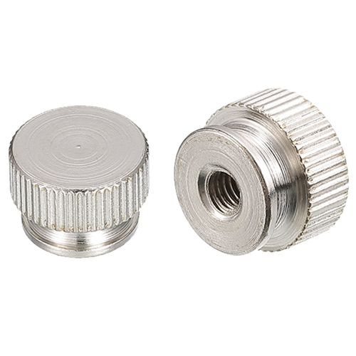 uxcell Knurling Knob Nut M4 x D13 mm x H9 mm Carbon Steel Knurling Nut with Collar, High Head Blind Hole Knurling Knob Nut for 3D Printer Parts 2pcs
