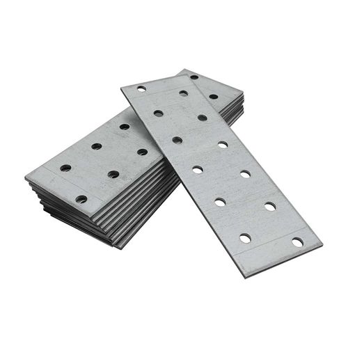 OMIDEAS 10 x Flat Joining Plates (120 x 40 x 2) Connecting Perforated Metal Brace Bracket Timber Wood Fixing Galvanised Steel Repair Connector
