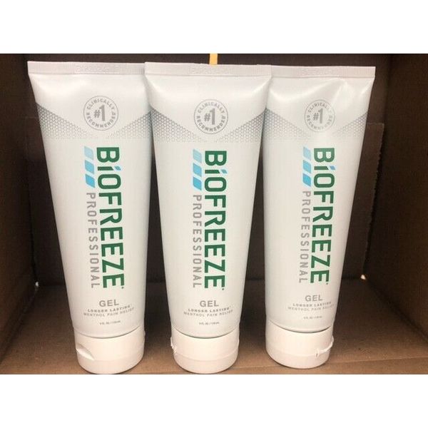 NEW Biofreeze Professional Gel 4 Oz Tube - Pack of 3 Exp 7/24 Depend on Us!!!!