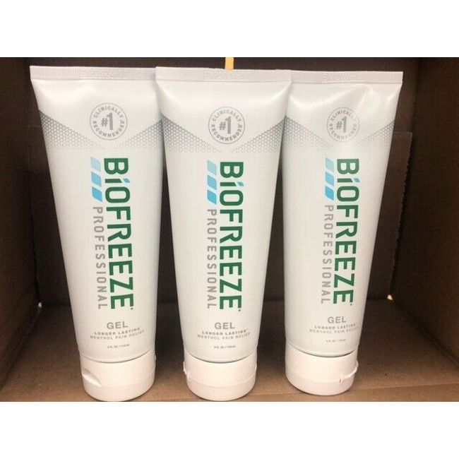 NEW Biofreeze Professional Gel 4 Oz Tube - Pack of 3 Exp 7/24 Depend on Us!!!!