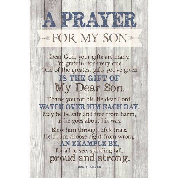 DEXSA Son Prayer Wood Plaque - Made in the USA - 6x9 - Vertical Frame Wall & Tabletop Decoration | Easel & Hanging Hook | Dear Lord, one of The Greatest Gifts You've Given is The Gift of My Dear Son