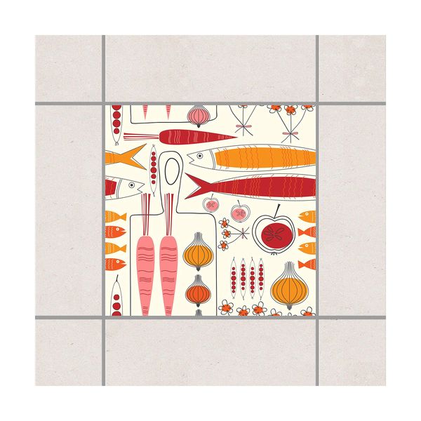 Bilderwelten Fliesenaufkleber Fisherman Friends Rot 10x10 cm Fliesensticker Set, 20teilig