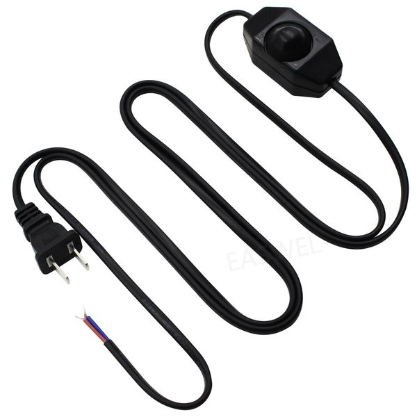 Black Extension Cord Lamp Power Cord with Dimmer Switch