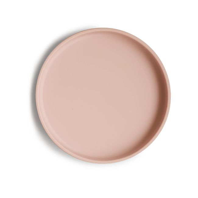 mushie Classic Silicone Suction Plate | BPA-Free Non-Slip Design (Blush)