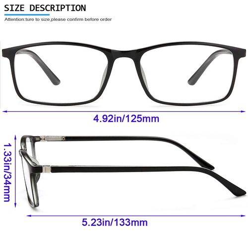 YTDBNS Reading Blue Light Blocking Glasses - 2 Pack Computer Readers Men Women Spring Hinge Black/Brown (black&brown, 1.25)