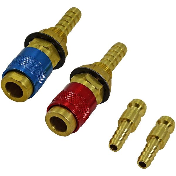 RIVERWELD Water Cooled & Gas Adapter Quick Connector Fitting for TIG Welding Torch 2PK