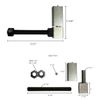 7/8" X 7" Adjustable Gate Square Hinge Zinc 180° Swing
