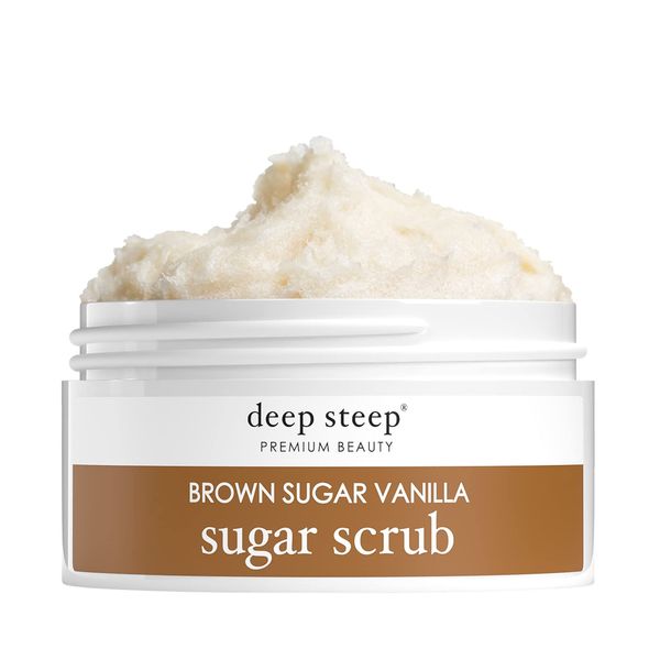 DEEP STEEP Brown Sugar Vanilla Sugar Scrub, 8 OZ